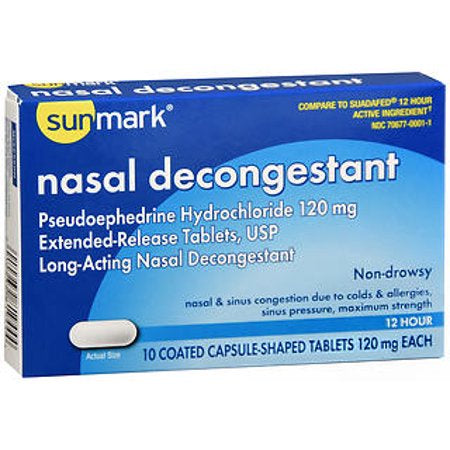 Nasal Decongestant 12 Hour 120 mg 10 CAPLETS