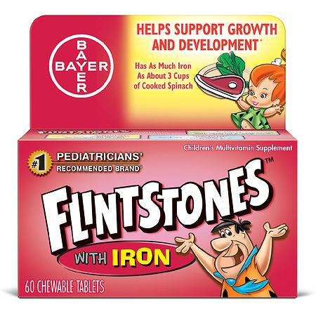 FLINTSTONES WITH IRON CHEWABLE MULTIVITAMIN 60 CT