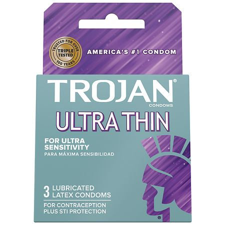 TROJAN ULTRA THIN PREMIUM LUBRICANT 3 LATEX CONDOMS