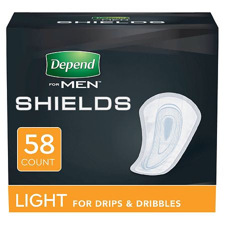 DEPEN FOR MEN SHIELDS LIGHT FOR DRIPS & DRIBBLES 58 CT