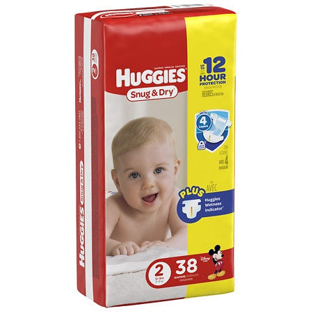 HUGGIES SNUG & DRY DIAPERS 38 CT SIZE 2