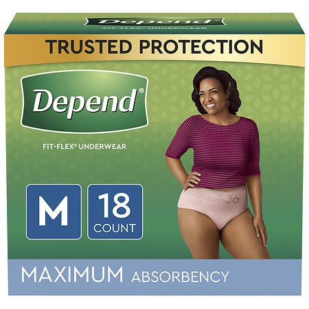 DEPEND WOMEN FIT-FLEX UNDERWARE MEDIUM MAX. 18CT