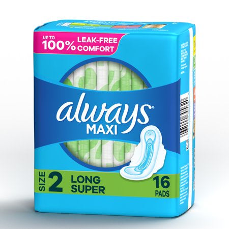 ALWAYS MAXI LONG SUP W F/W SIZE 2  -16 PADS