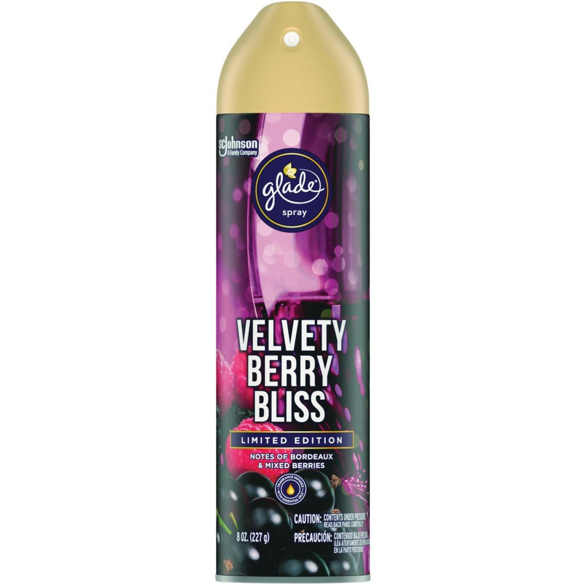 Glade Velvety Berry Bliss Aerosol Spray Air Freshener 8 oz