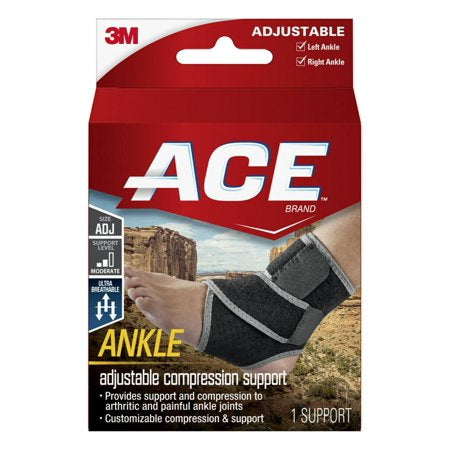 3M ACE ANKLE ADJ COMPRESSION SUPPORT  1 CT