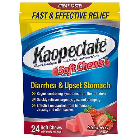 KAOPECTATE SOFT CHEWS STRAWBERRY FLAVOR 24 CT