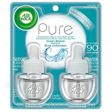 Air Wick  Scented Oil Twin Refill  Ocean Breeze 2pk 1.34  oz