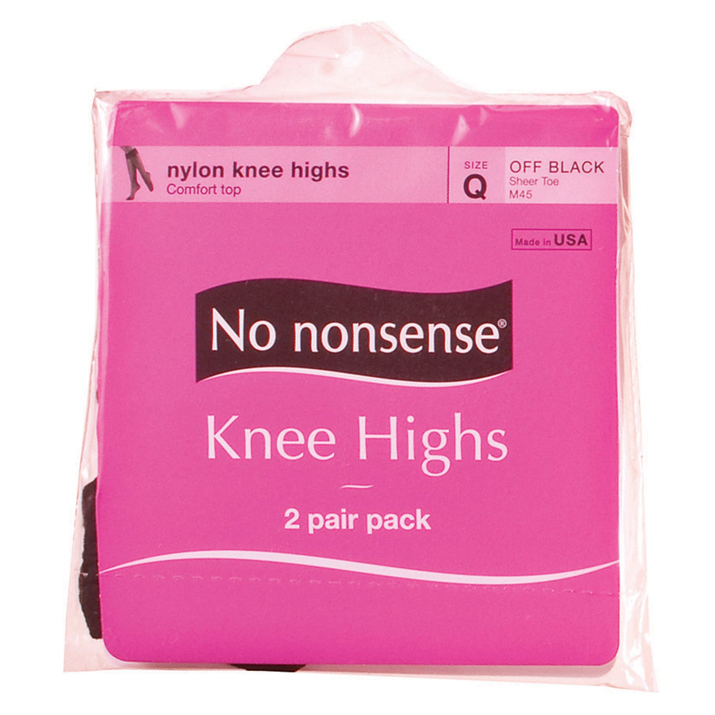 NYLON KNEE HIGHS - SIZE Q /OFF BLACK