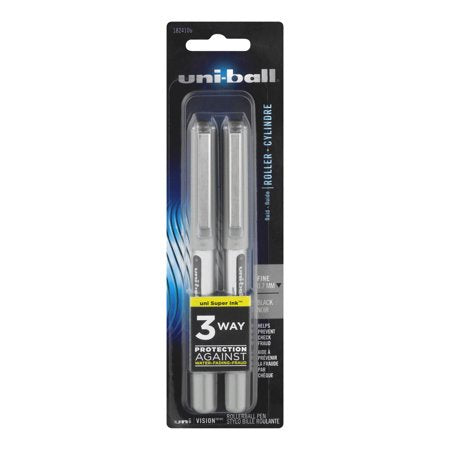 UNI- BALL VISION BLACK ROLLERBALL PEN 2 COUNT