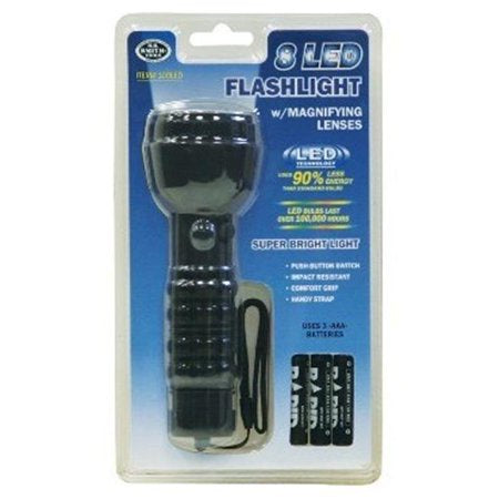 FLASHLIGHT W/ MAGNIFYING LENSES 8 LED