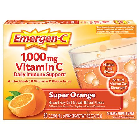 EMERGEN-C 1000 MG VITAMIN C SUPER ORANGE FLAVOR 30 CT