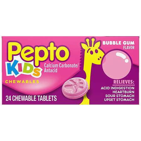 PEPTO CHILD CHEW TB BUBBLE GUM 24 TABS