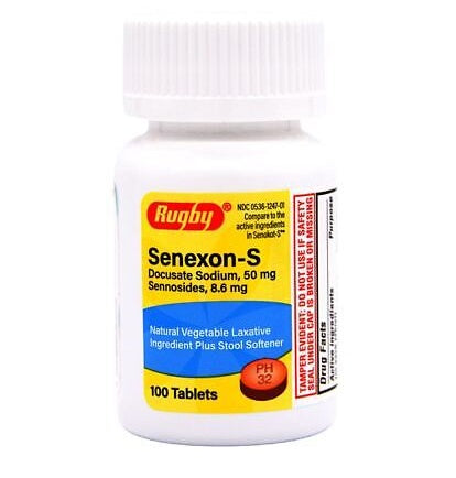RUGBY SENEXON-S NATURAL VEGETABLE LAXATIVE + STOOL SOFTENER