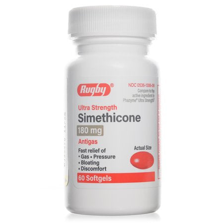 RUGBY SIMETHICONE 180 MG 60 SOFLGELS