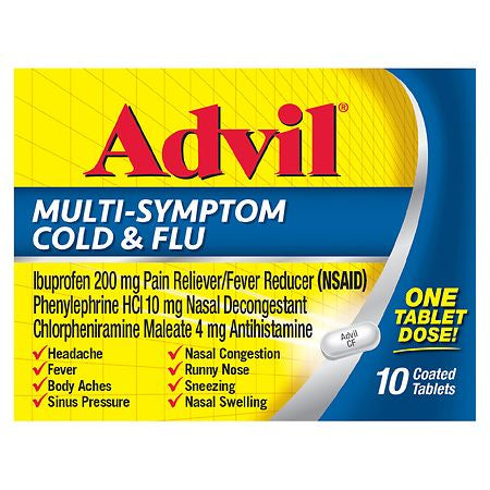 ADVIL MULTI - SYMPTOM COLD + FLU  10 TABLETS
