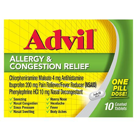 ADVIL ALLRG CONGST RELIEF 10 TABLETS