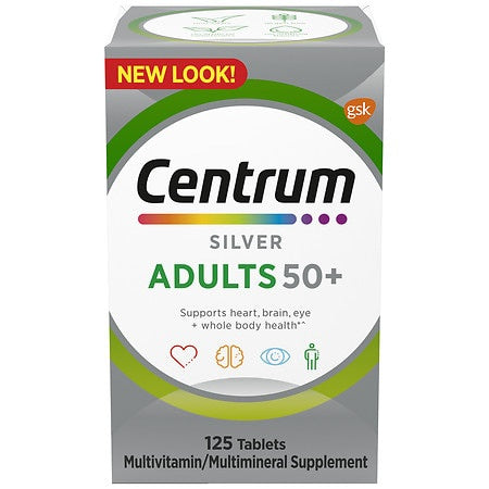 CENTRUM SILVER ADULTS 50+ MULTIVITAMINS 125 TABLETS