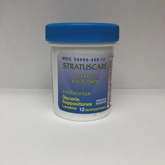 STRATUSCARE GLYCERIN  SUPPOSITORIES LAXATIVE INFANTS AND KIDS 12 CT