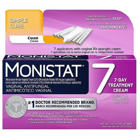 Monistat 7-Days Yeast Infection Treatment 7 Disposable Applicators & 1 Cream Tube 1.59 oz