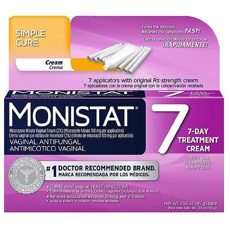 Monistat 7-Days Yeast Infection Treatment  7 Disposable Applicators & 1 Cream Tube 1.59 oz