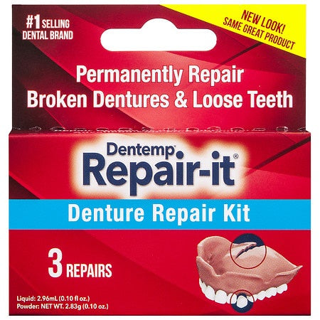 Dentemp Repair-it Denture Repair Kit, 3 Repair