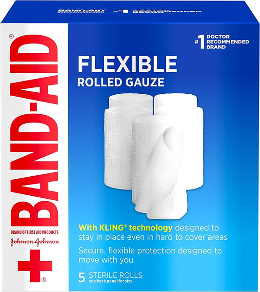 BAND-AID FLEXIBLE  ROLLED  GAUZE 5 CT