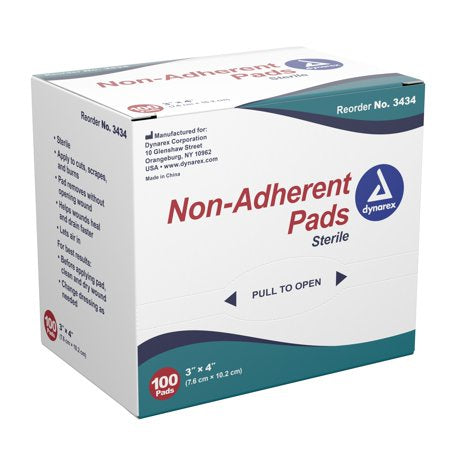 NON-ADHERENT PADS STERILE 100 CT 3" X 4"