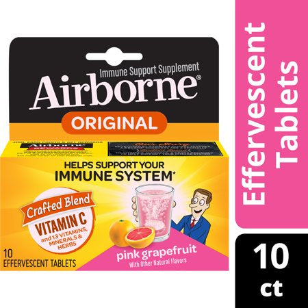 Airborne Immune Support Supplement, Pink Grapefruit - 10 ct