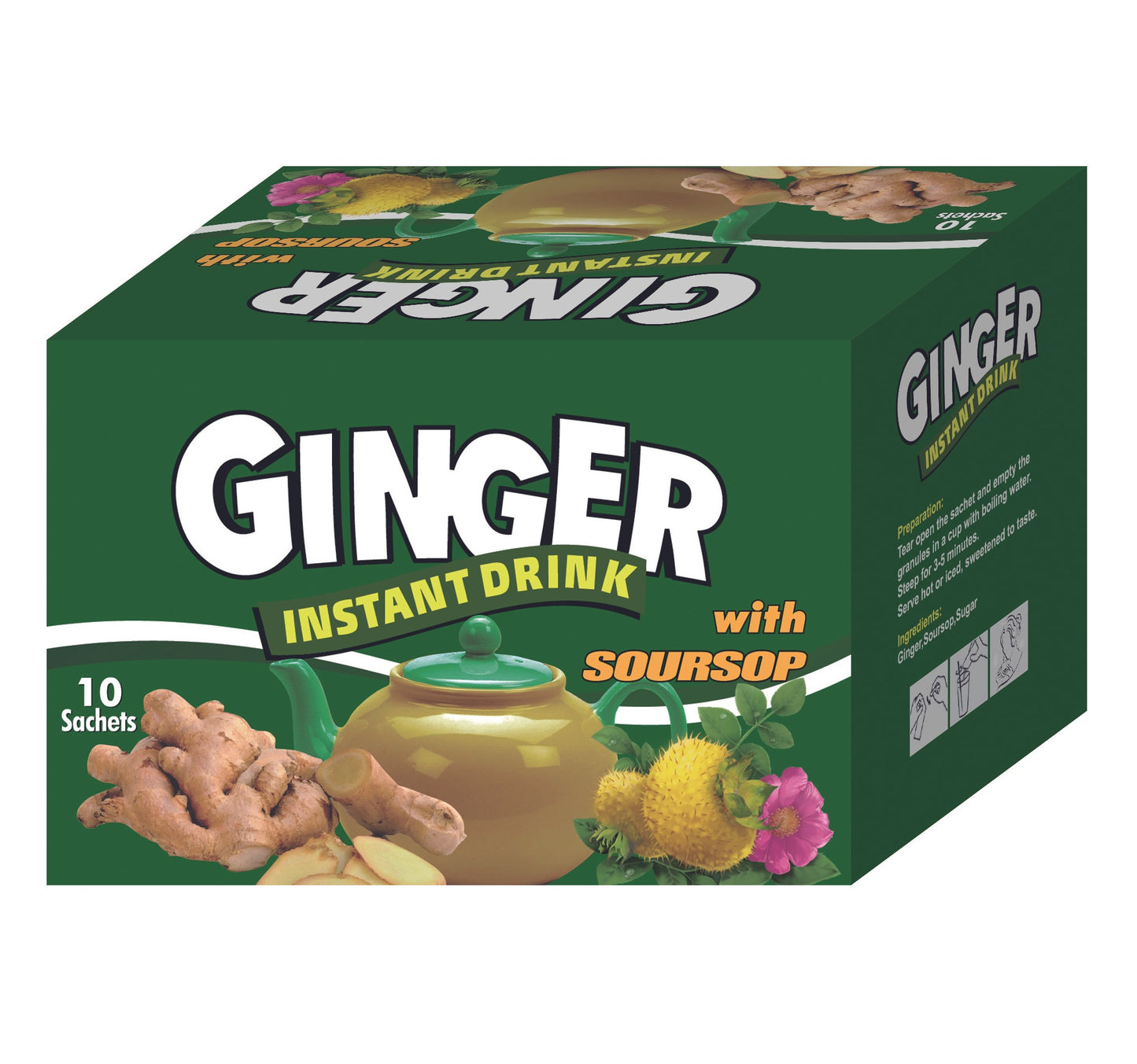 INSTANT GINGER TEA WITH SOURSOP 10 SACHETS