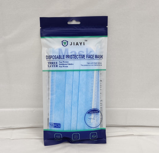 PHARMACY BEST DISP FACE MASK 10CT 3PLY #38648