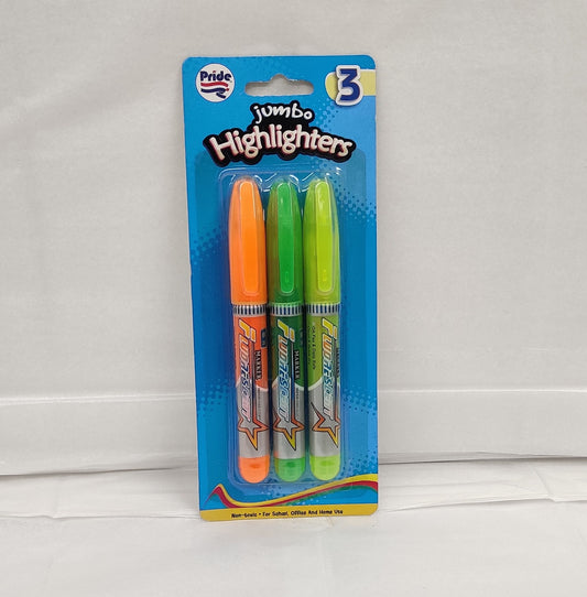 PRIDE JUMBO HIGHLIGHTERS - 3 CT