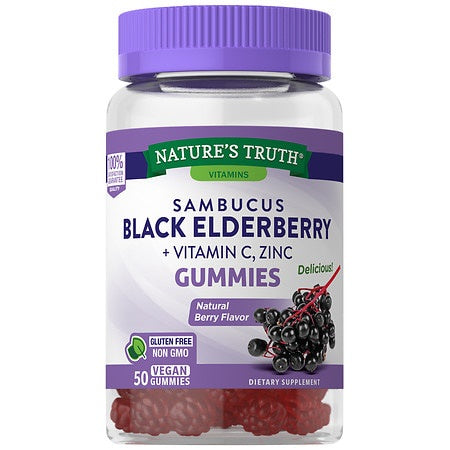 NATUR'S TRUTH BLACK ELDERBERRY + VITA C, ZINC  GUMMIES 50 CT