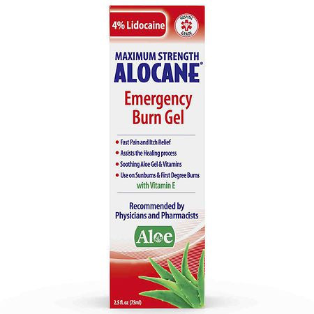 Alocane Maximum Strength Emergency Burn Gel, 2.5 Fluid Ounce