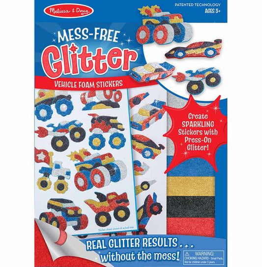 Melissa & Doug Mess Free Glitter Vehicle Foam Stickers