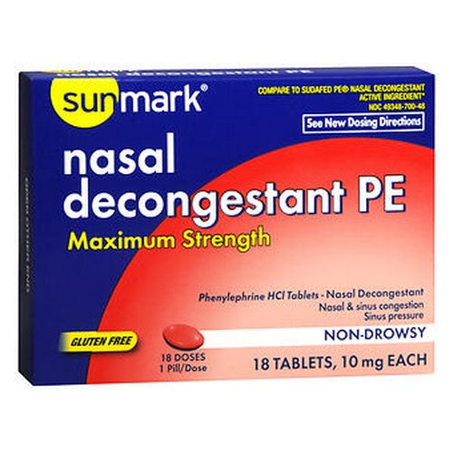 SM NASAL ECONGESTANT PE NON-DROWSY 18 TABLETS