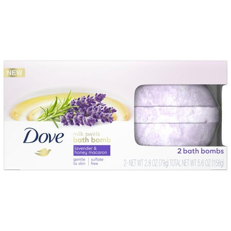 DOVE BATH BOMB MILK SWI LAVENDER & HONEY MAC. 2PK 2.8OZ