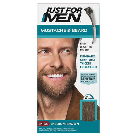 JFM MUSTACHE & BEARD M-35 MEDIUM BROWN 2X0.5 OZ