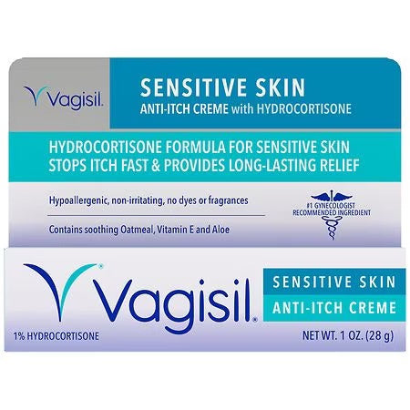 VAGISIL MAX STRANTH ANTI-ITCH CREAM FOR SENSITIVE SKIN 1 OZ.