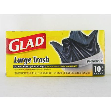 GLAD LARGE TRASH BAG-30GAL 10CT