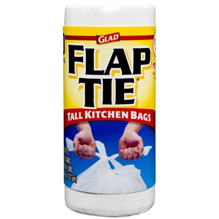 GLAD FLAP TIE TALL KITCHEN BAG 13 GAL