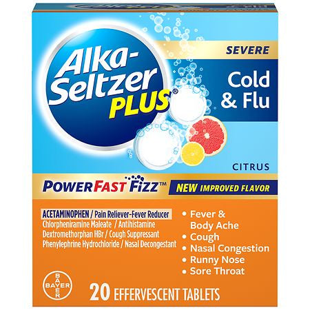 ALKA SELTZER COLD&FLU CITRUS 20 TABLETS