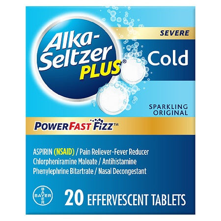 ALKA-SELTZER PLUS COLD 20 EFFERVECENT TABLETS