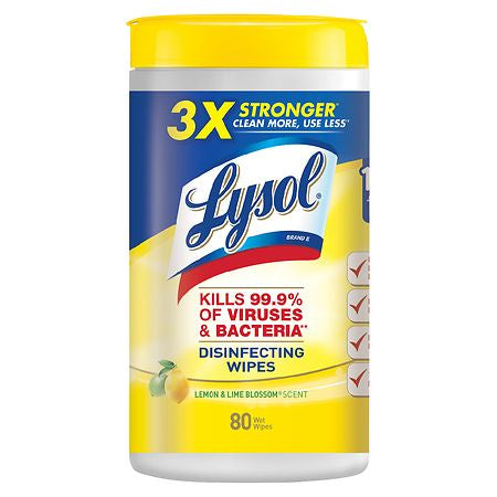 LYSOL DISINF. WIPES CITRUS LEMON 8O CT