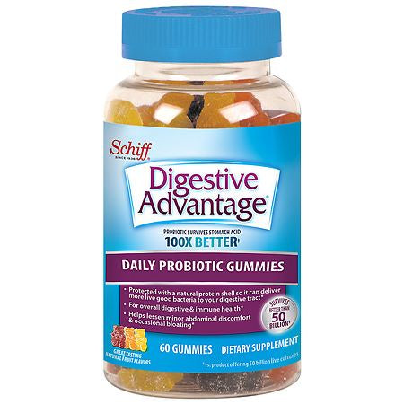 DIGESTIVE ADVANTAGE  & INMUNE SUPPORT 3 IN 1 60 GUMMIES