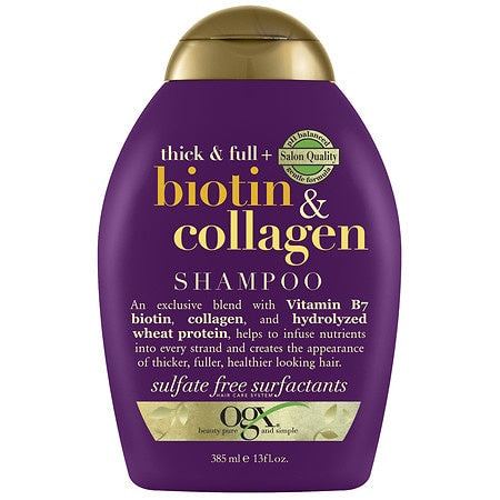 OGX Thick & Full + Biotin & Collagen Volumizing Shampoo for Thin Hair, Thickening