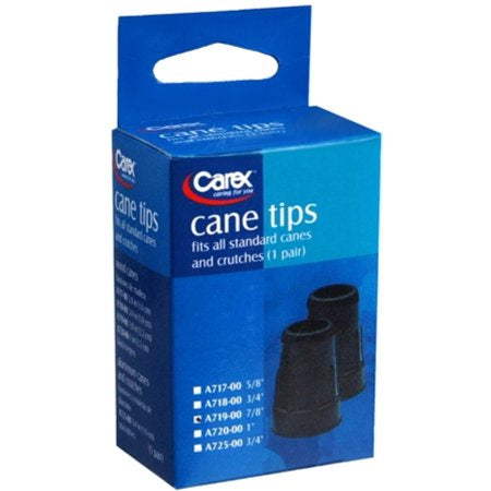 CANE TIPS A719-11 7/8" BLACK 2 PAK