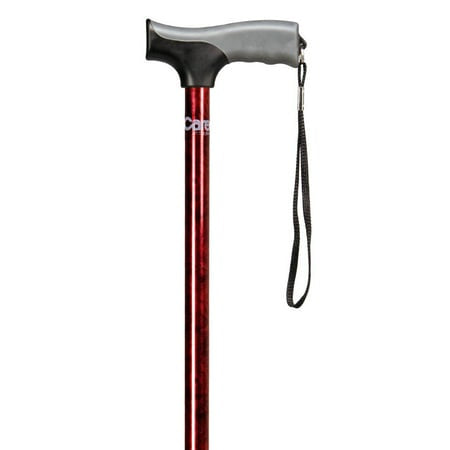 CAREX, SOFT  GRIP WALKING CANE, RED