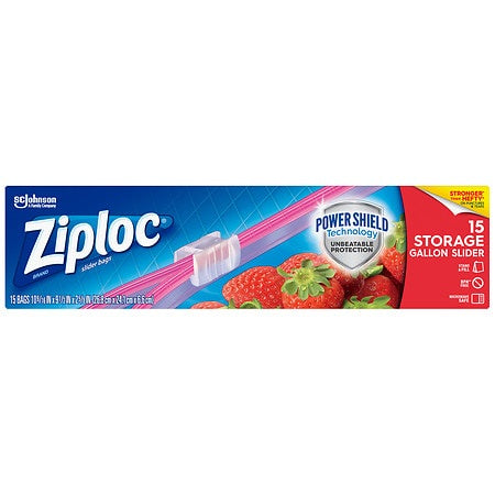 Ziploc Slider Storage Bags  Gallon  15 ct