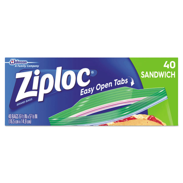 ZIPLOC SANDWICH BAGS 40CT