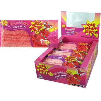 SOUR POWER BELTS STRAWBERRY 1.75OZ BELTS 1ct